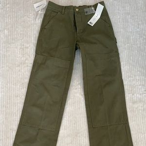 Tory Burch army green straight leg trousers